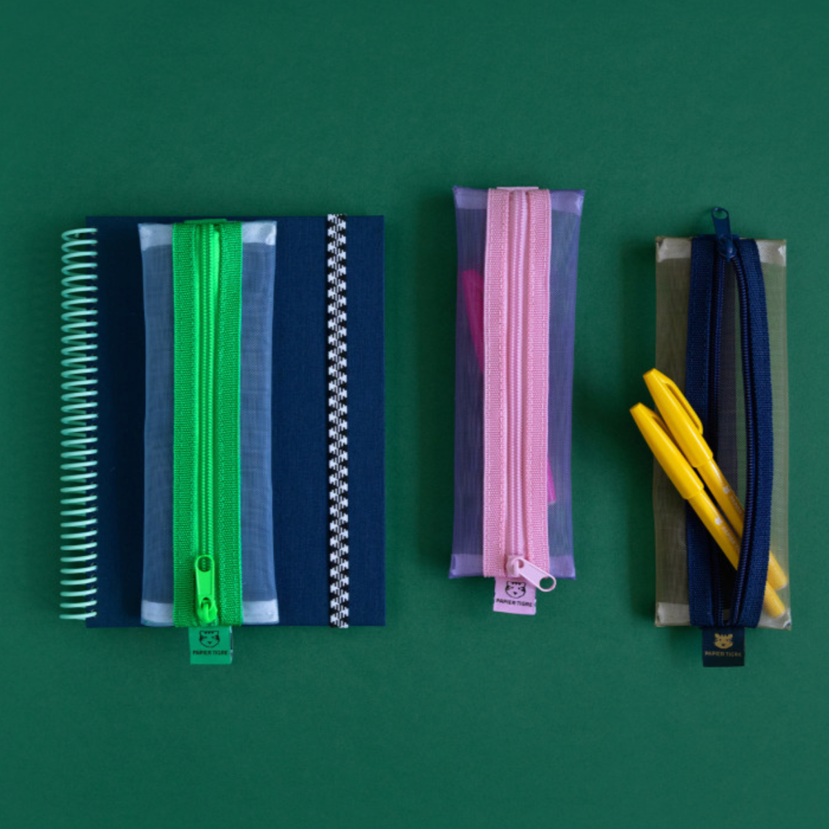 Papier Tigre, Trousse Kito - Bleu & Camel