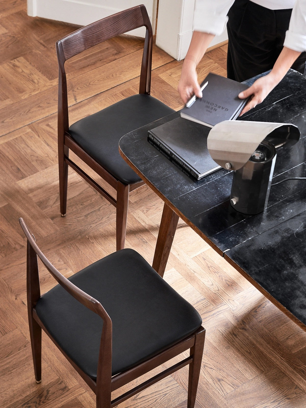 366 Concept, Chaise Homa - Tissu Cuir Naturel