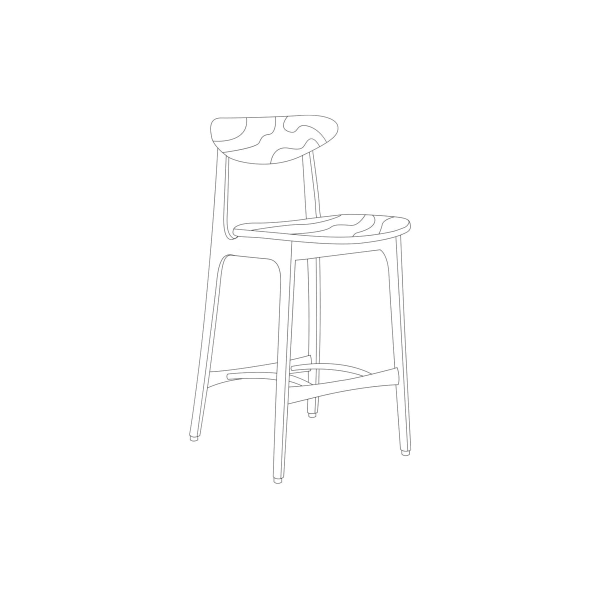 366 Concept, Chaise de bar 200-190 - Timber