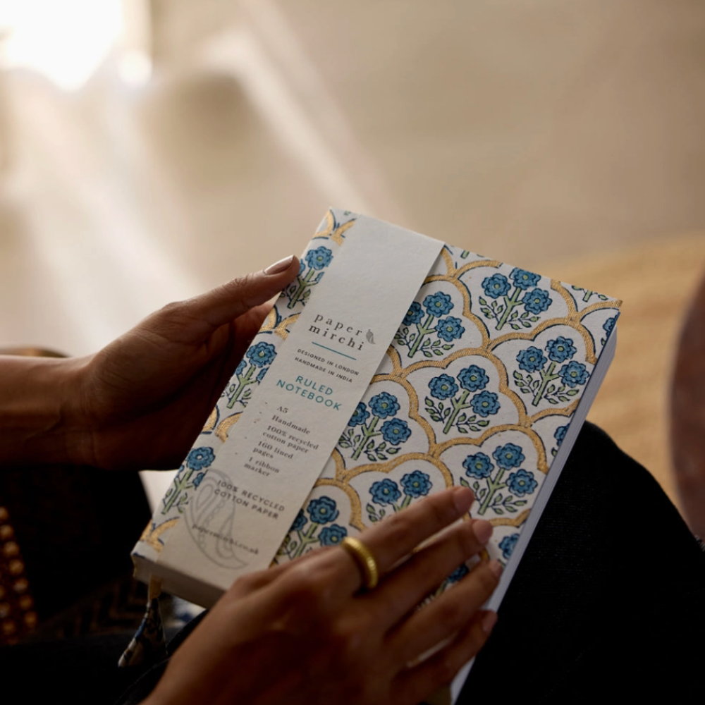 Paper Mirchi, Carnet de notes - Treillis Indigo