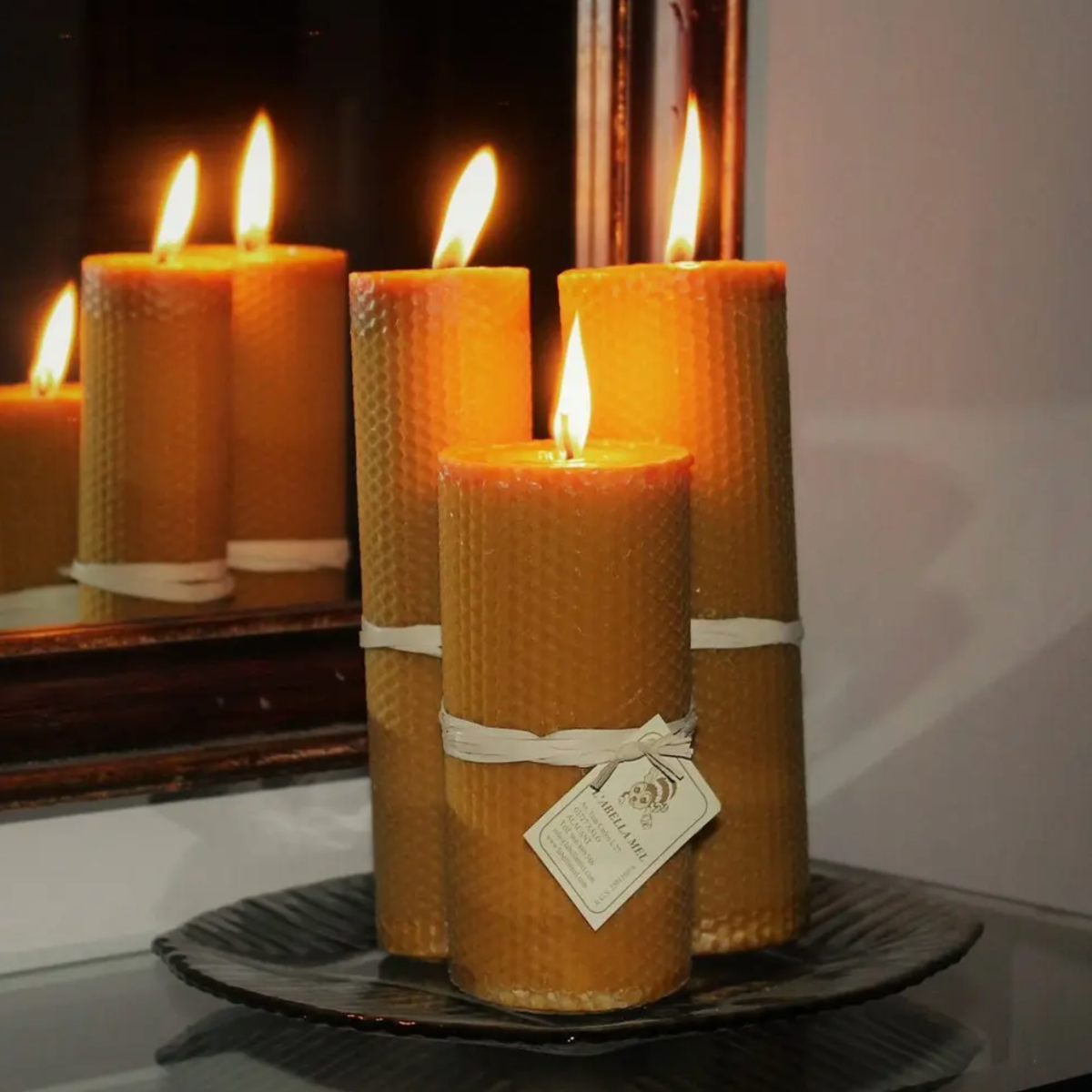 Lot de 3 Bougies - Cire d'abeille