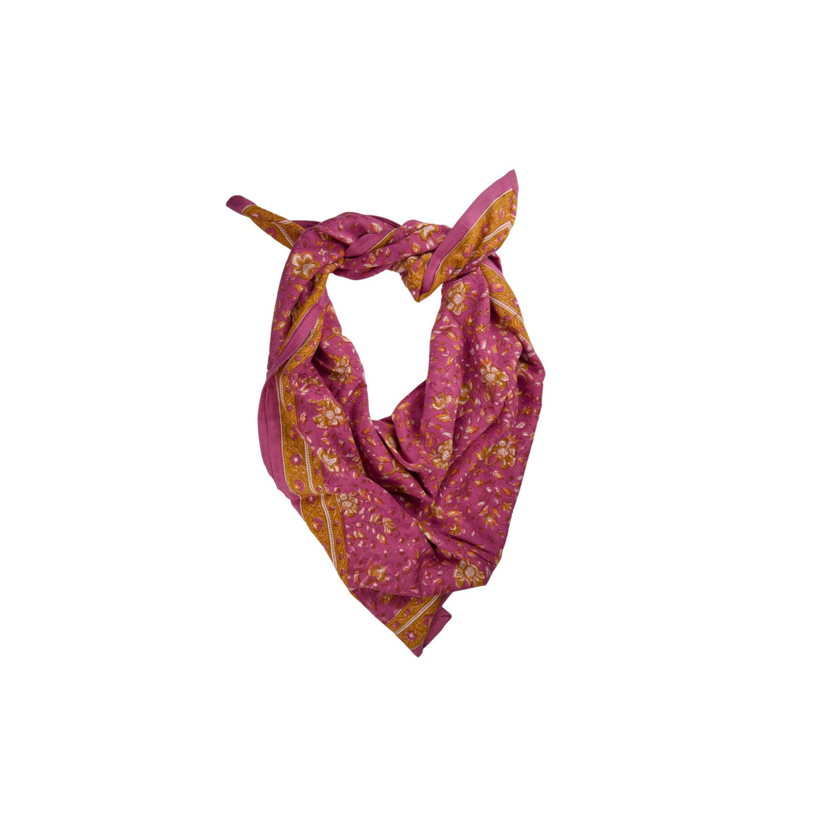 Bindi Atelier, Grand Foulard Indien - Folk Story Pink