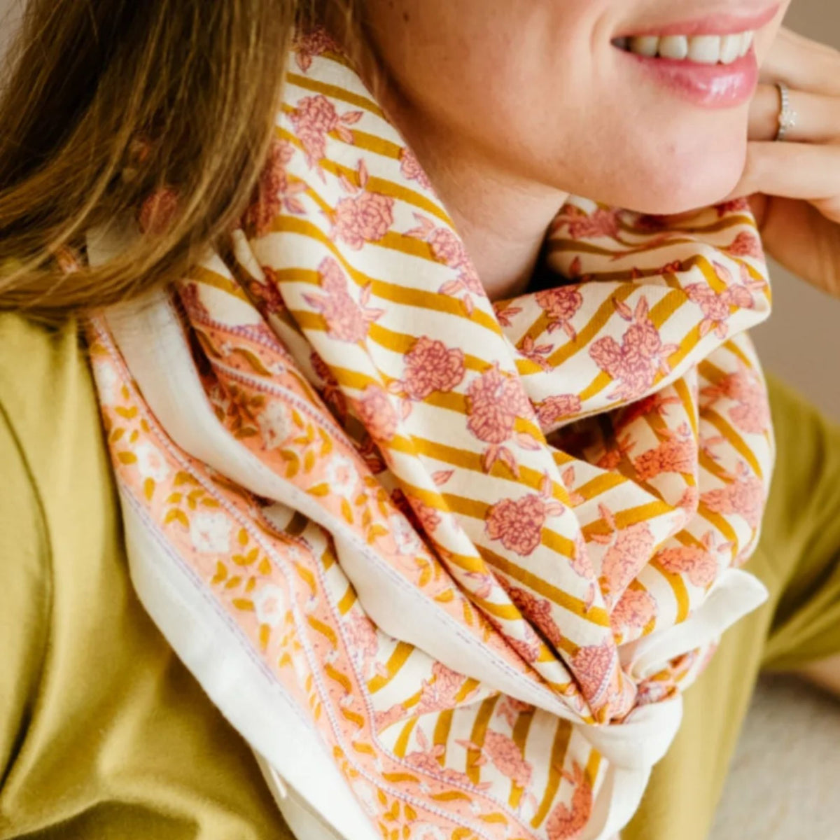 Bindi Atelier, Grand Foulard Indien - Mona Pétale