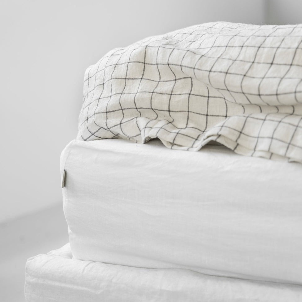 Drap housse en lin Magic Linen - Blanc