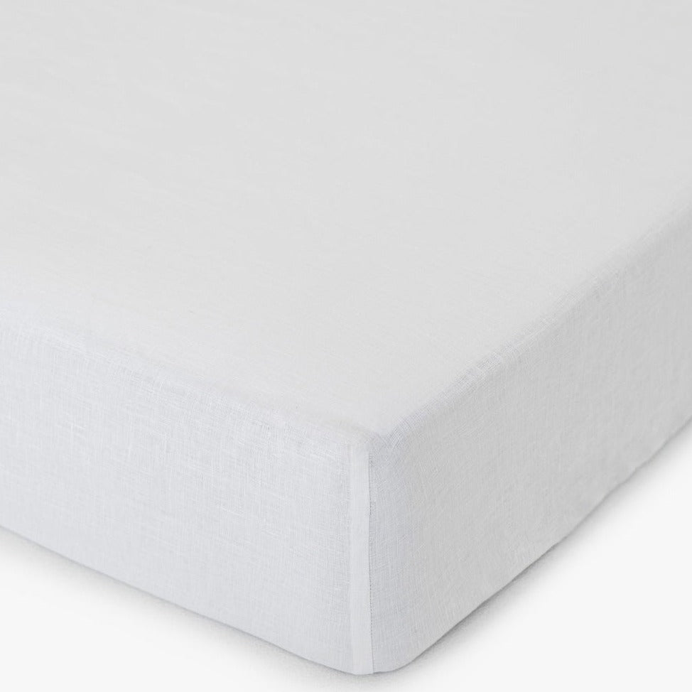 Drap housse en lin Magic Linen - Blanc