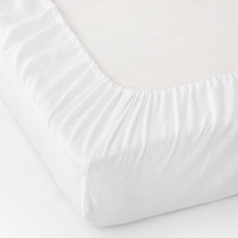 Drap housse en lin Magic Linen - Blanc