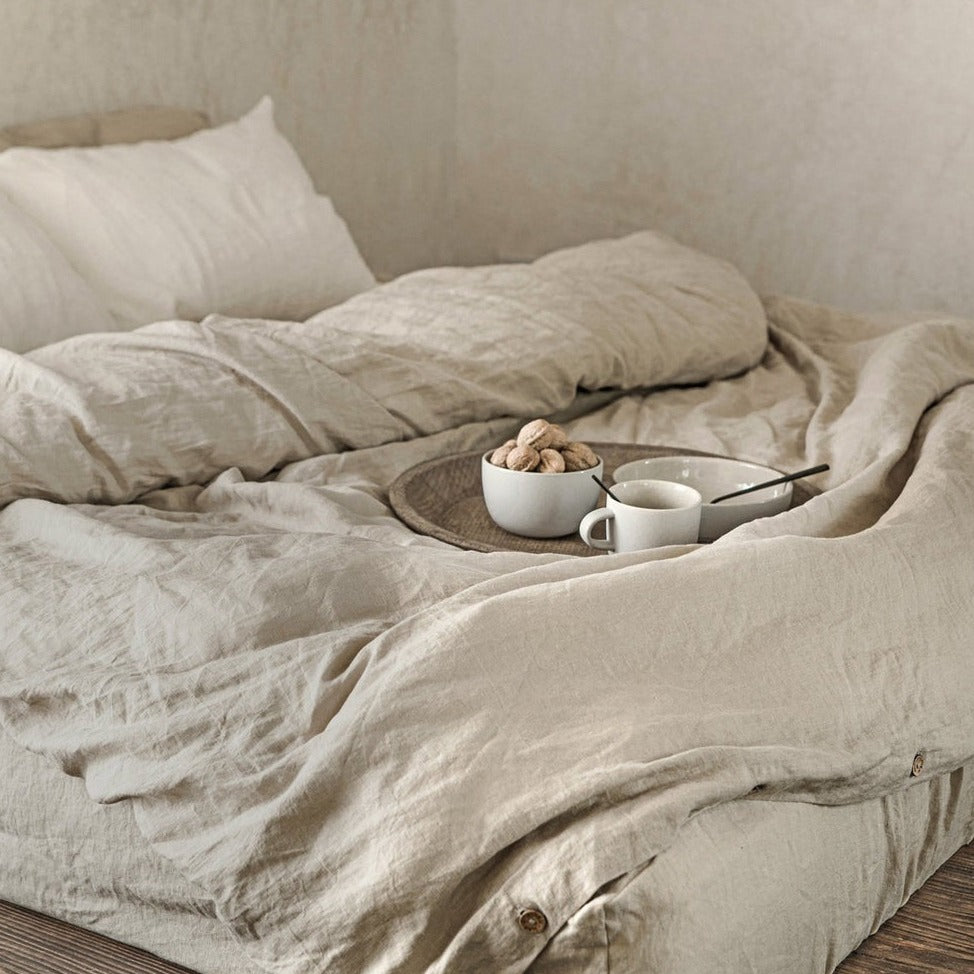 Drap housse en lin Magic Linen - Naturel