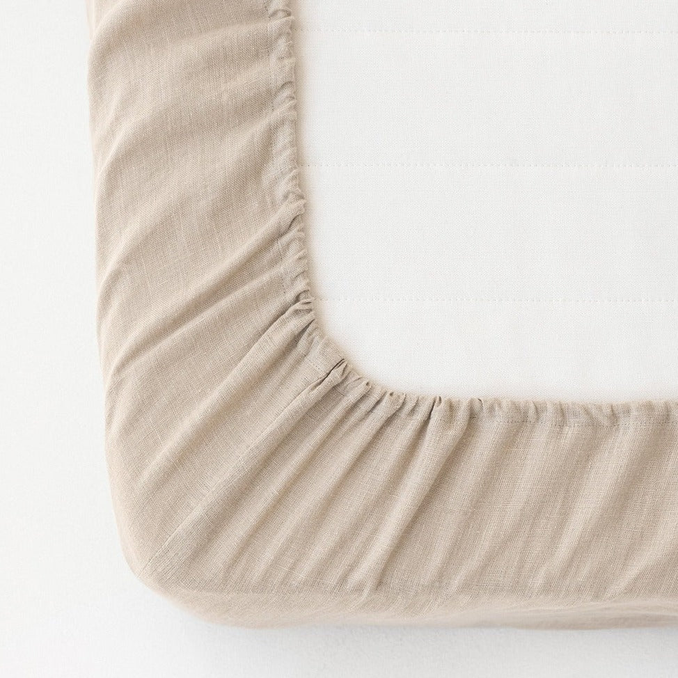 Drap housse en lin Magic Linen - Naturel