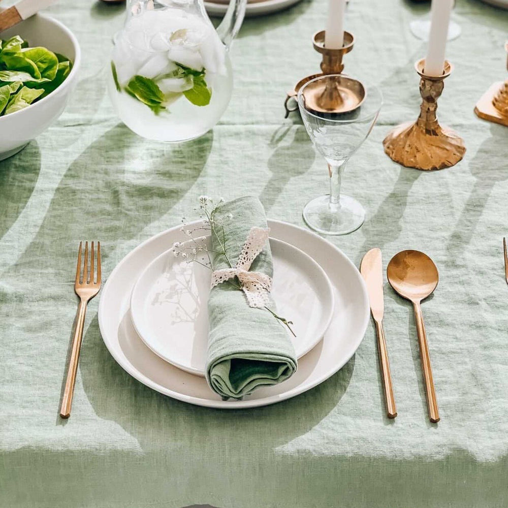 Magic Linen, Nappe en lin 150x250 - Matcha Green