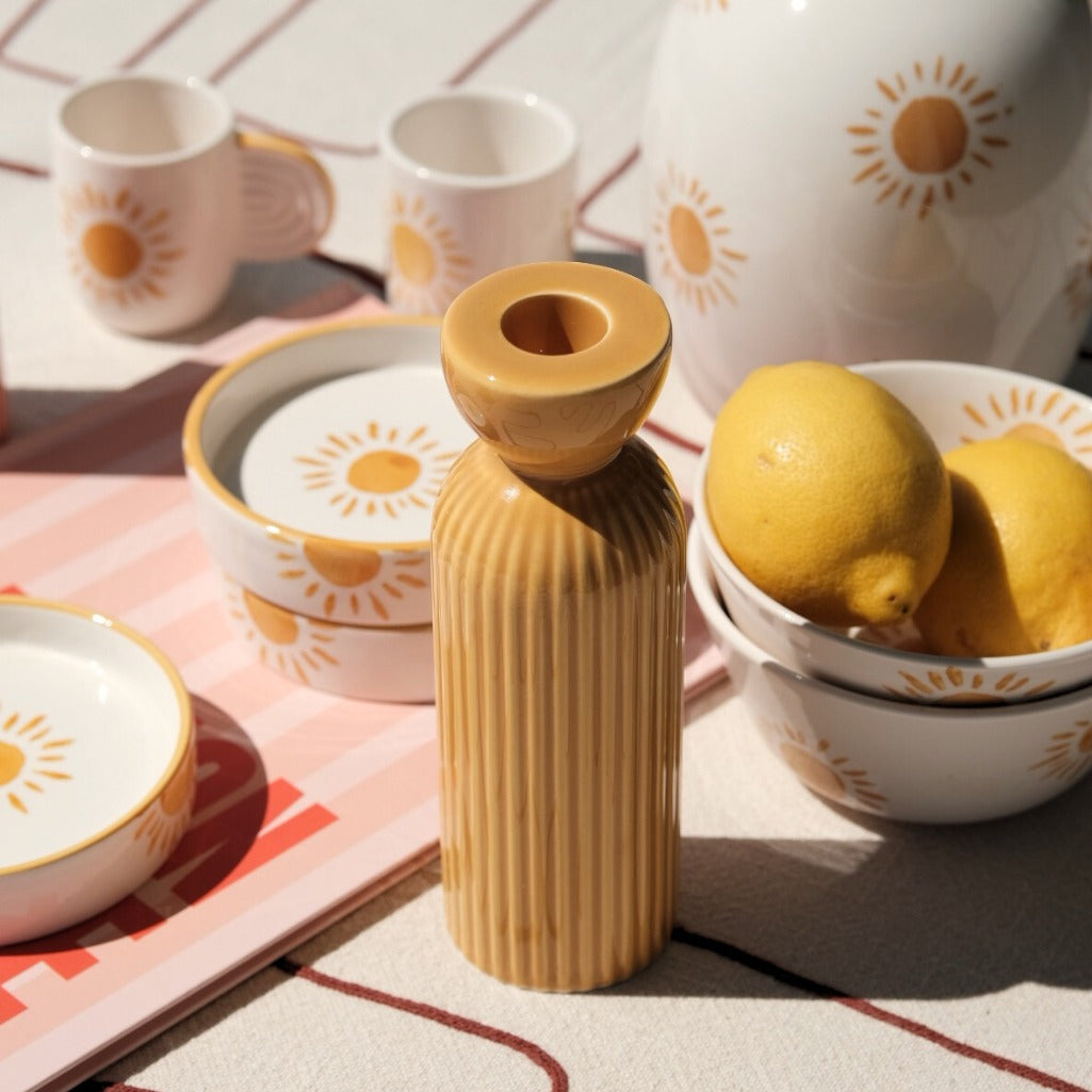 Bougeoir en céramique M - Lus Jaune - Nad Yut