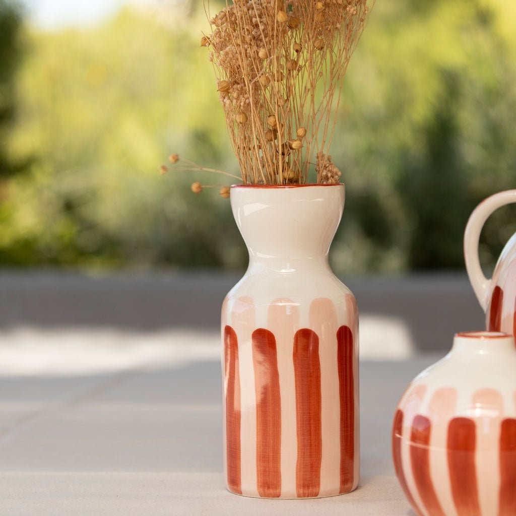 Oustao, Vase totem en céramique - Mediterranea Rayures