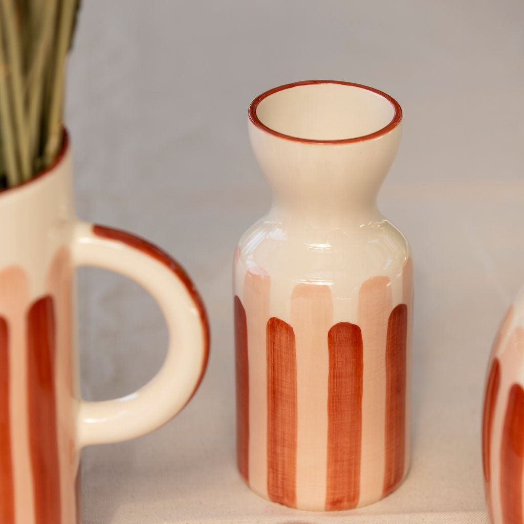 Oustao, Vase totem en céramique - Mediterranea Rayures
