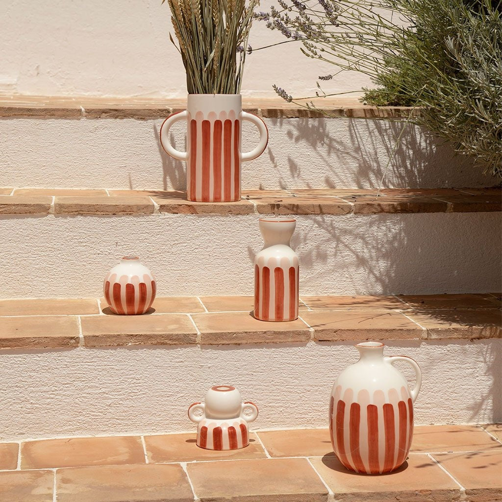 Oustao, Vase totem en céramique - Mediterranea Rayures