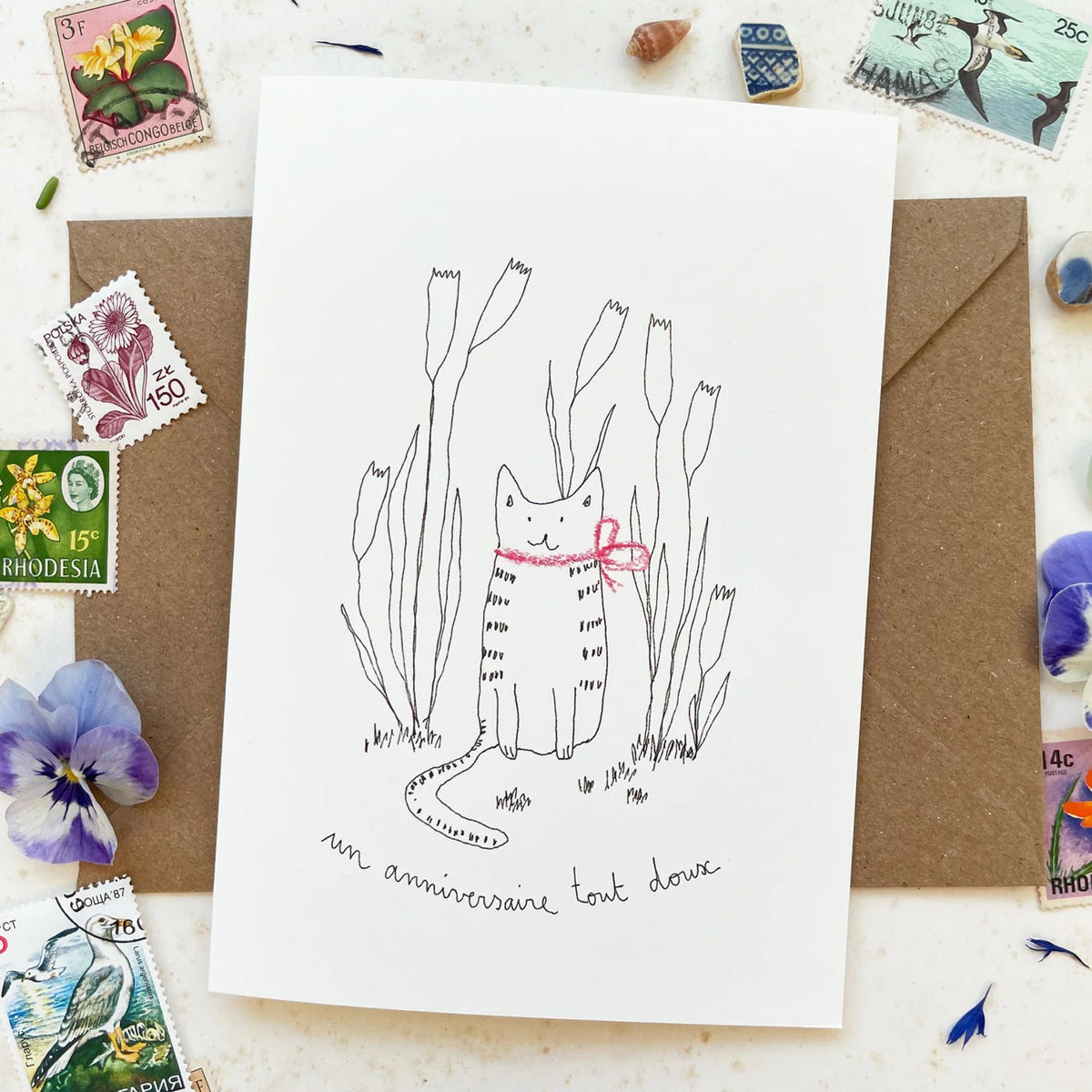 Papillonnage, Carte - Un anniversaire tout doux
