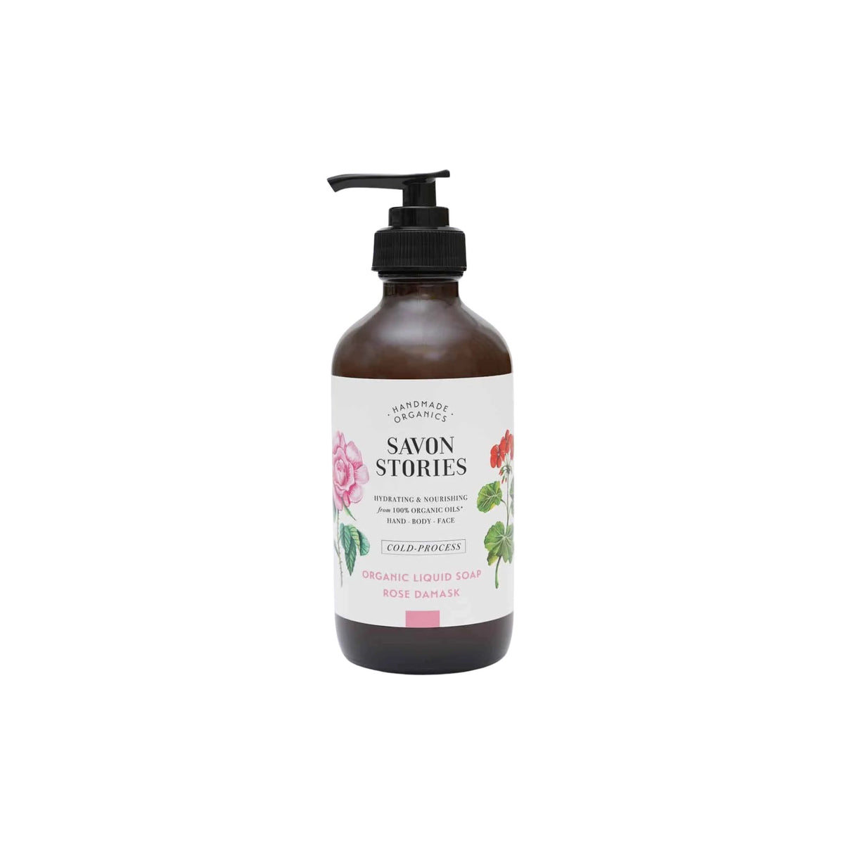 Savon Stories, Savon liquide bio à froid - Bouquet de Rose