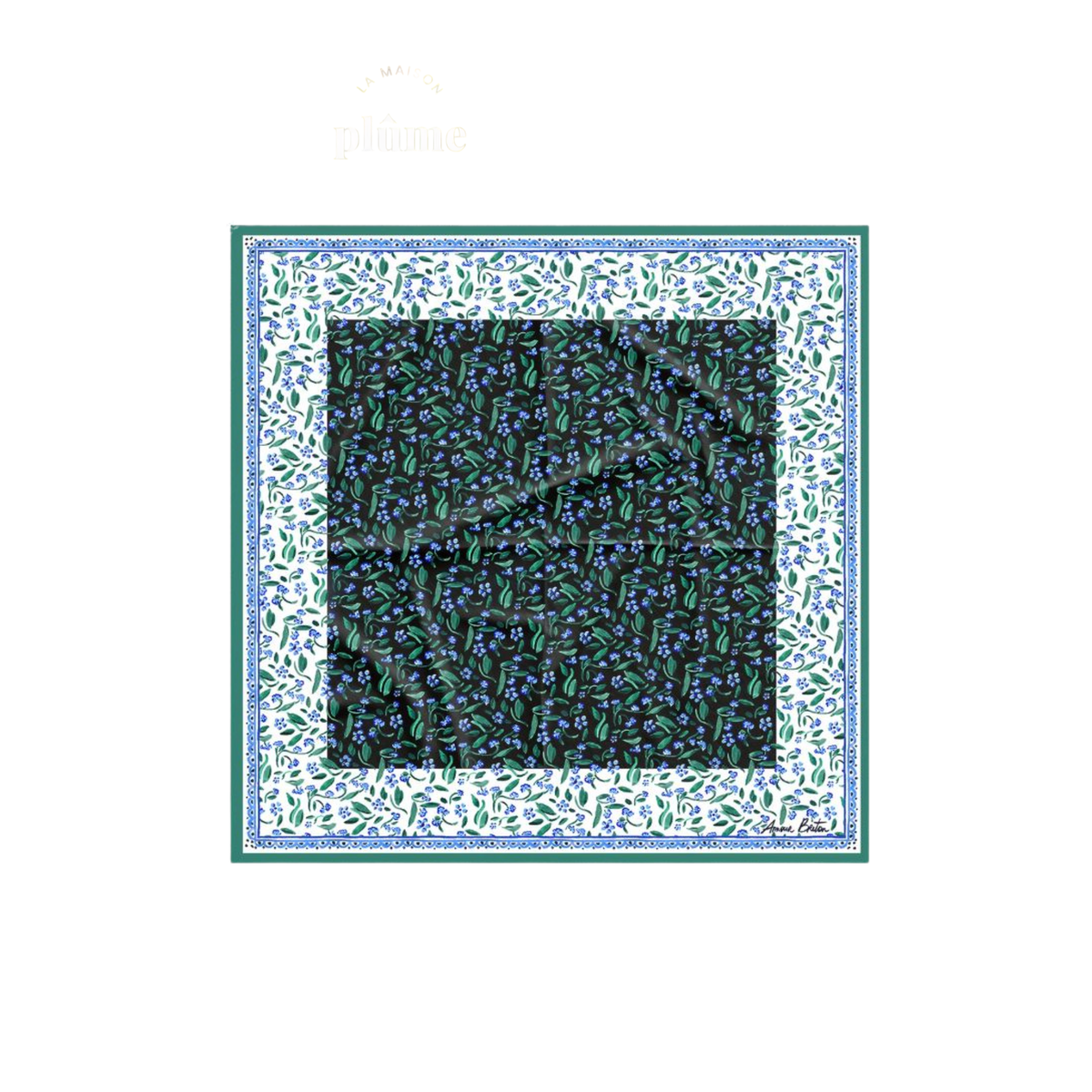 Foulard Amour Breton - Fleurs Bleues