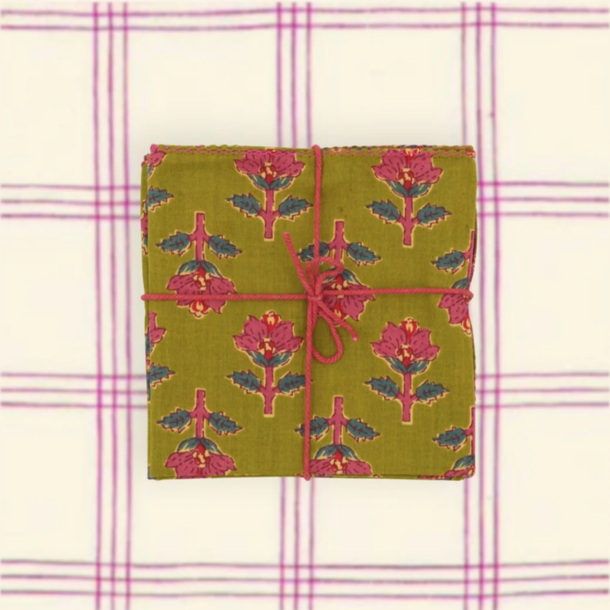 Serviette de table, Suzette à table - Jonquille Olive