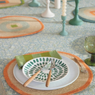 Bonheur du jour, Nappe rectangle 170x250 - Arushi Blue Green