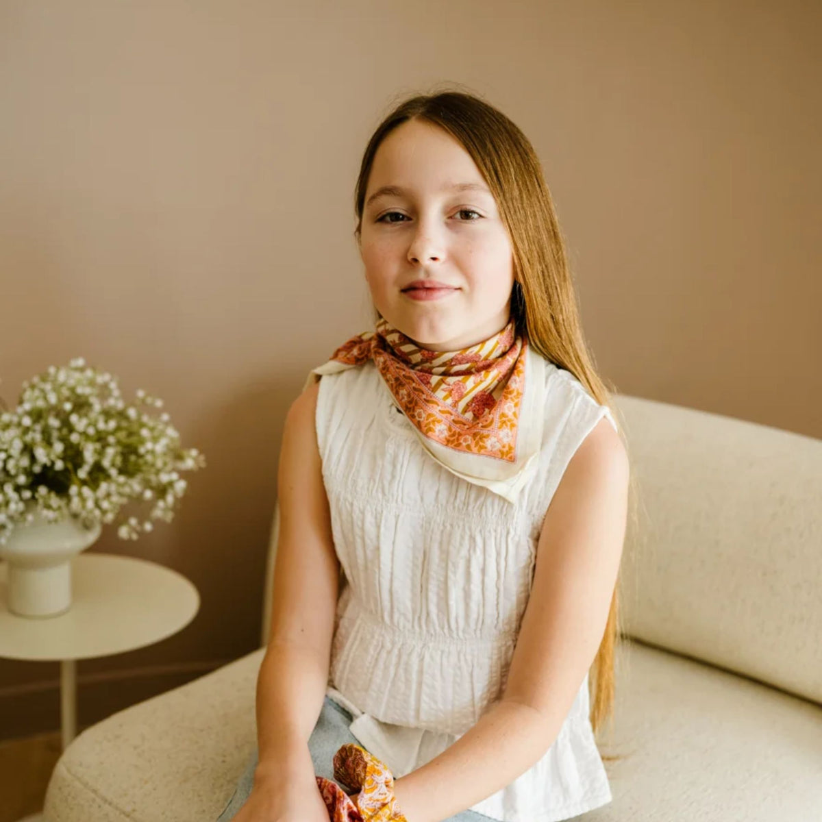 Bindi Atelier, Petit Foulard Indien - Mona Pétale