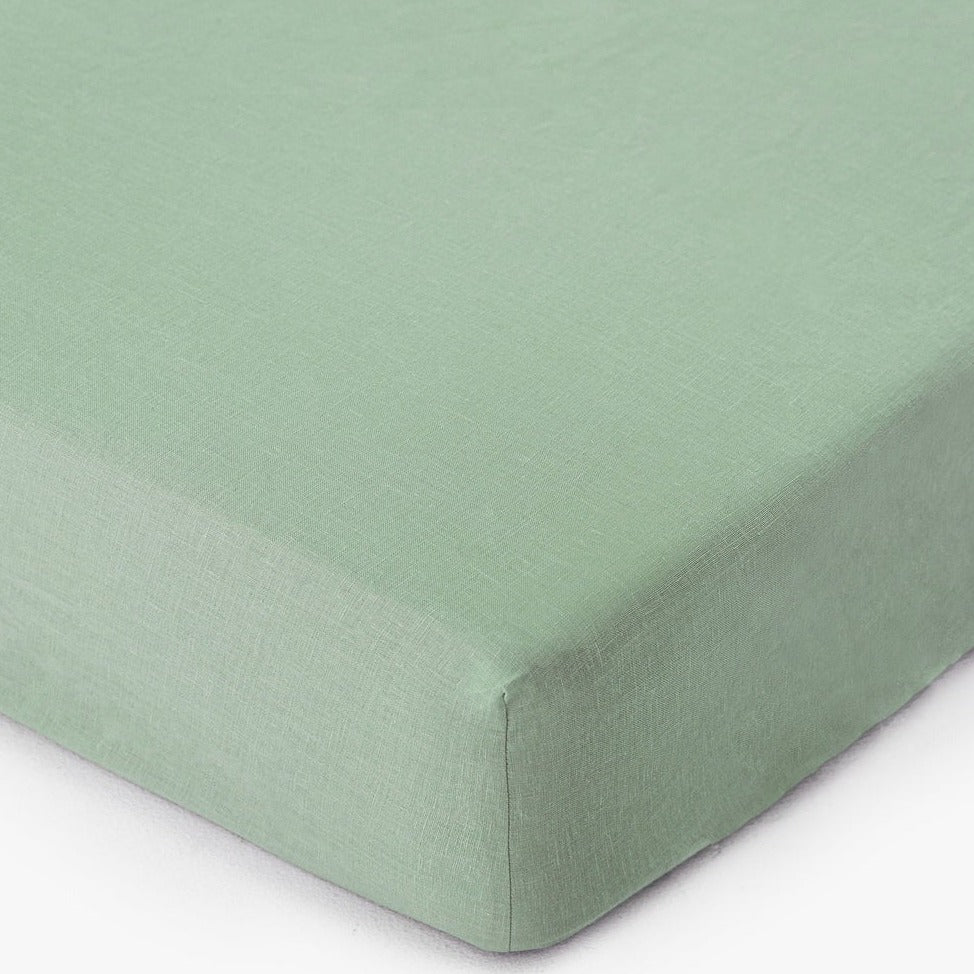 Drap housse en lin Magic Linen -  Matcha green