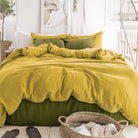 Drap housse en lin Magic Linen -  Olive green