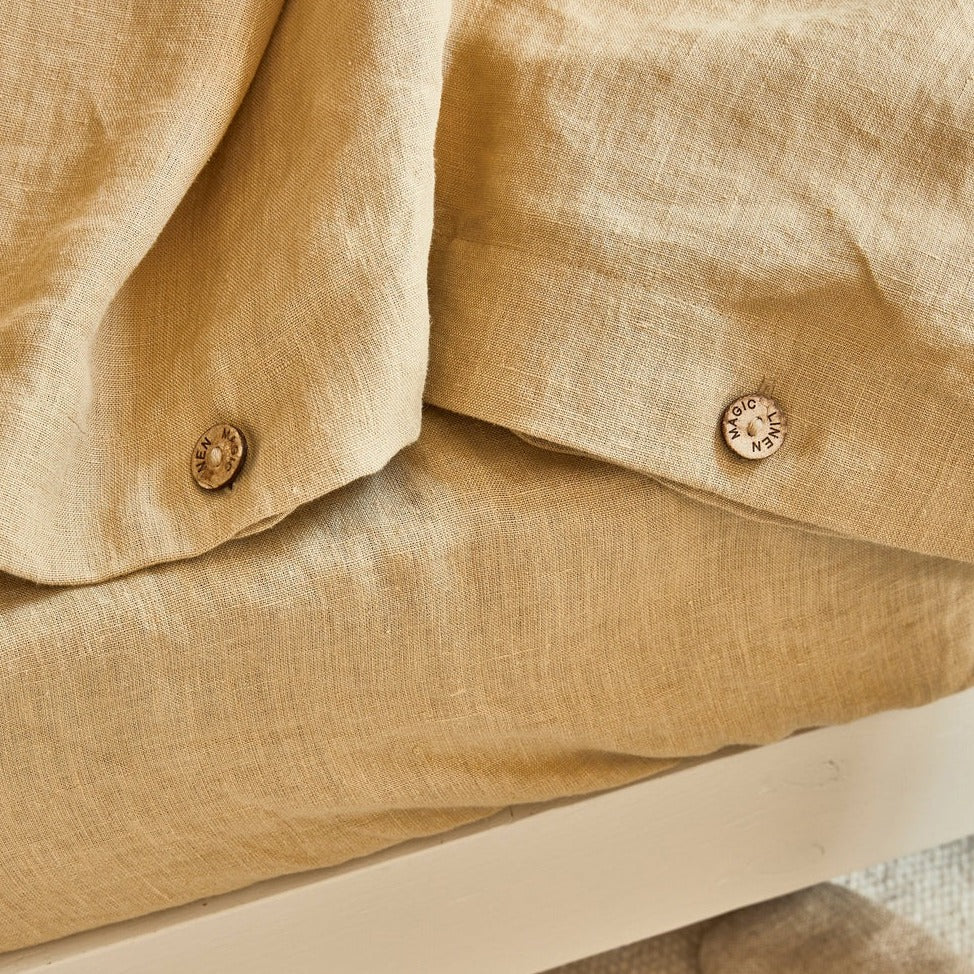 Drap housse en lin Magic Linen -  Sandy beige