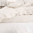 Drap housse en lin Magic Linen - Striped Naturel