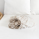 Drap housse en lin Magic Linen - Vichy Naturel