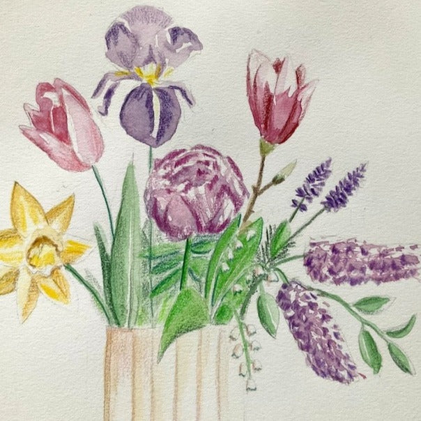 Ellimac Pinson , Grande carte A5 "Fleurs de Saison" 