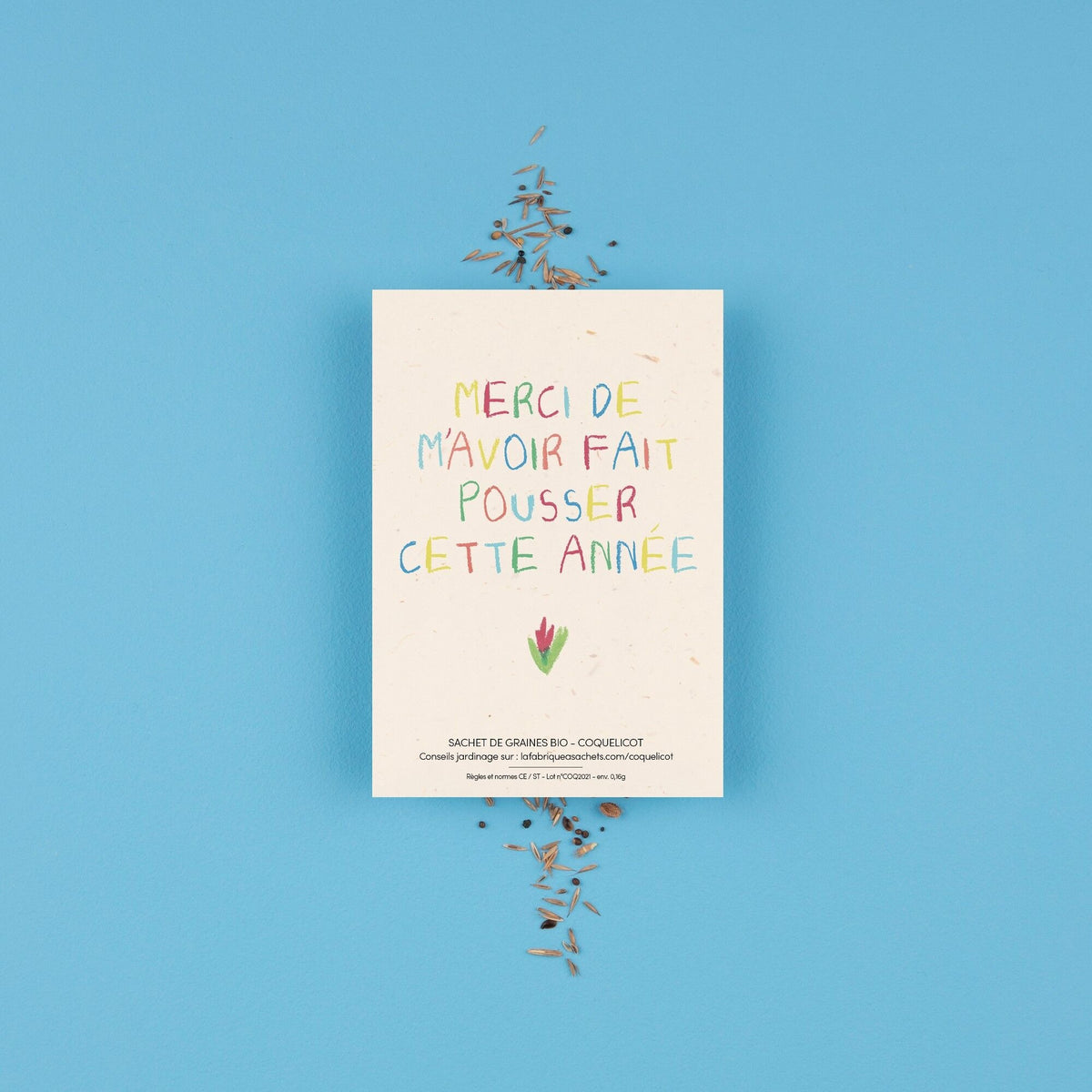 La Fabrique à Sachets, Sachet de graines de Coquelicots - Merci de m’avoir fait pousser cette année