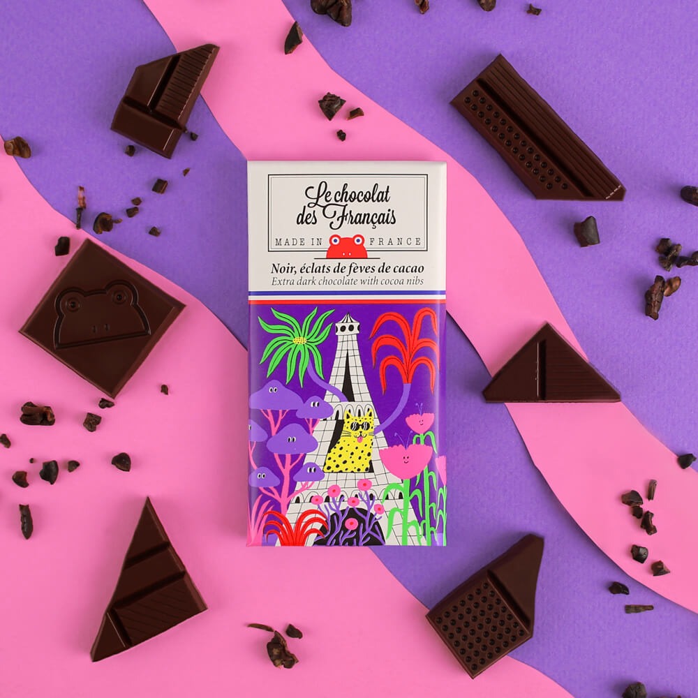 Le Chocolat des Français, Petit Chocolat noir & fèves de cacao - "Tour Sauvage"