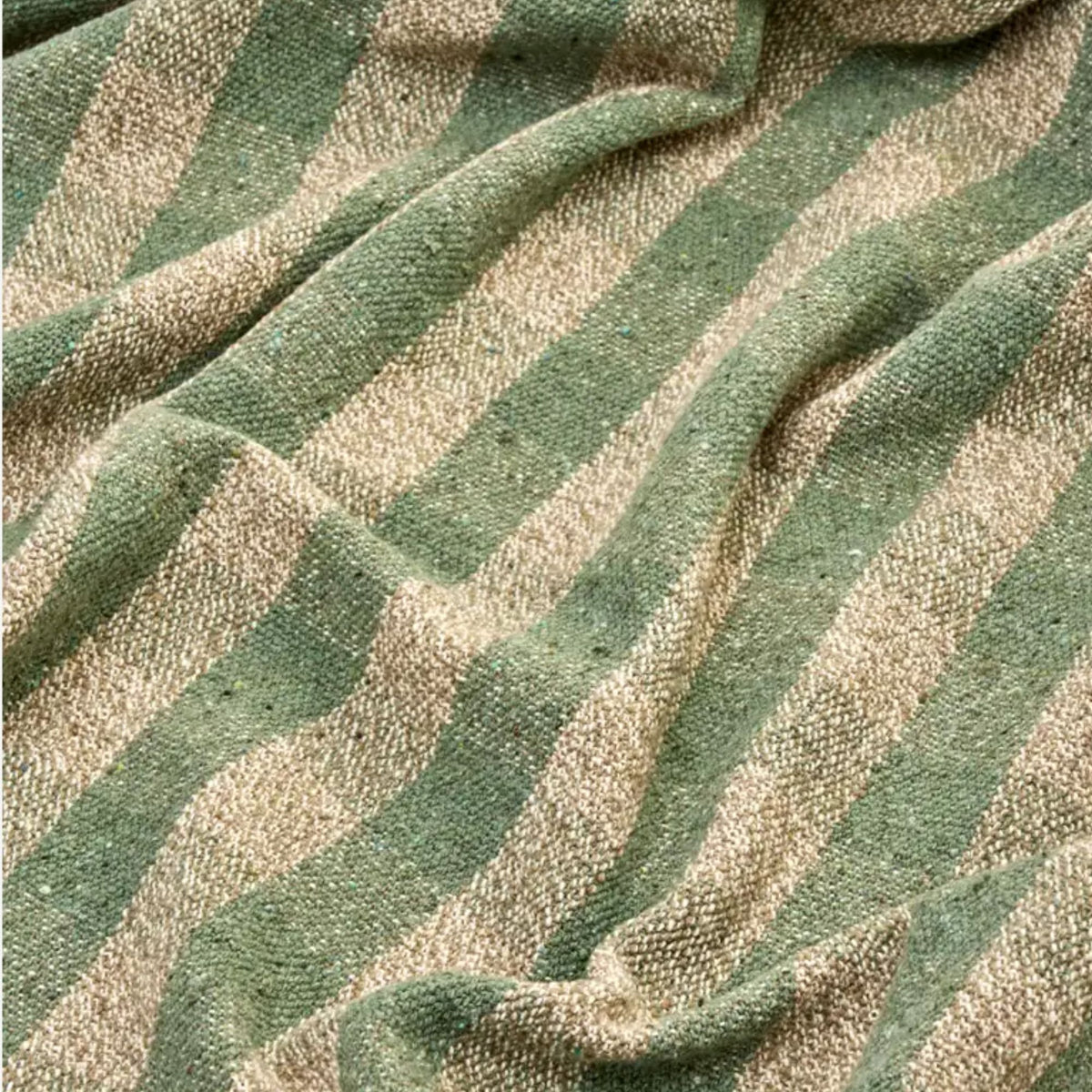 Madam Stoltz, Plaid en coton recyclé - Vichy Vert