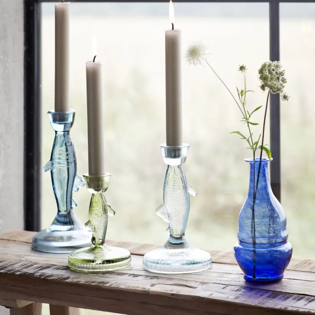 Madam Stoltz, Soliflore bouteille - Bleu