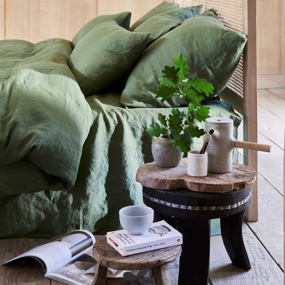 Magic Linen, Taie d'oreiller en lin - Forest green