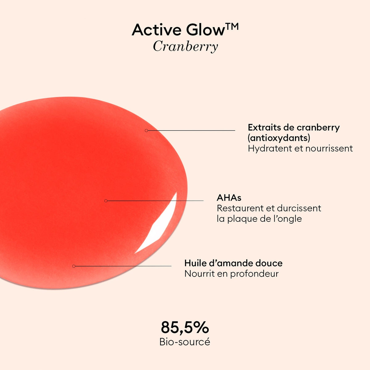 Manucurist, Vernis Active Glow - Cranberry