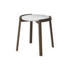 Table basse Bolia MIX - Marbre gris/blanc Ø46 cm
