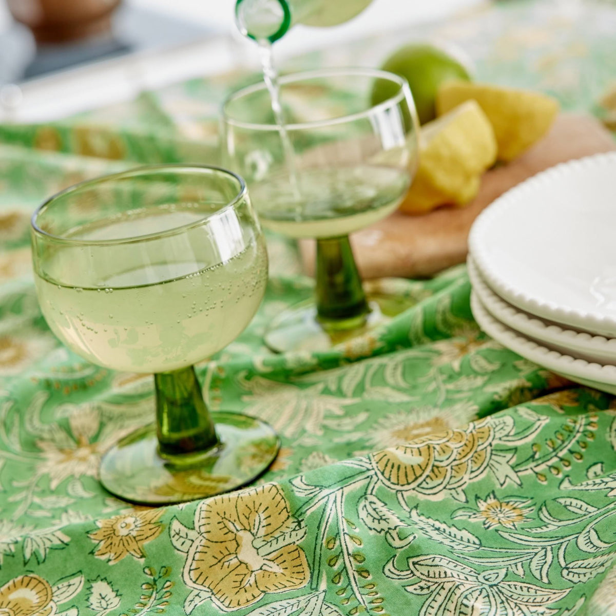 Bonheur du jour, Nappe rectangle 170x250 - Nerhu Green
