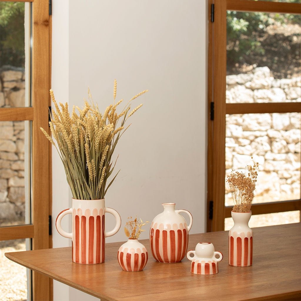 Oustao, Vase totem en céramique - Mediterranea Rayures
