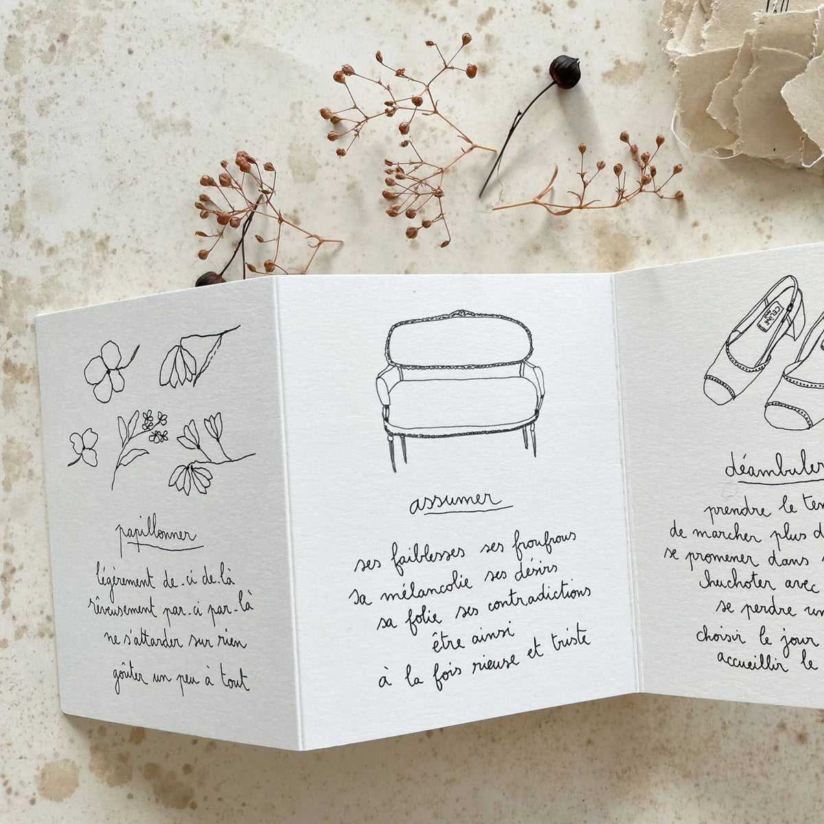 Papillonnage, Carte Accordéon - Papillonner
