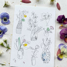 Papillonnage, Carte - Vases de fleurs