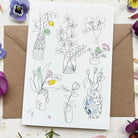 Papillonnage, Carte - Vases de fleurs