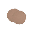 Tomète, Lot de 2 sets de table ronds festonnés en lin - Rose poudré