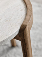 Table basse Bolia MIX - Travertin sable Ø65 cm